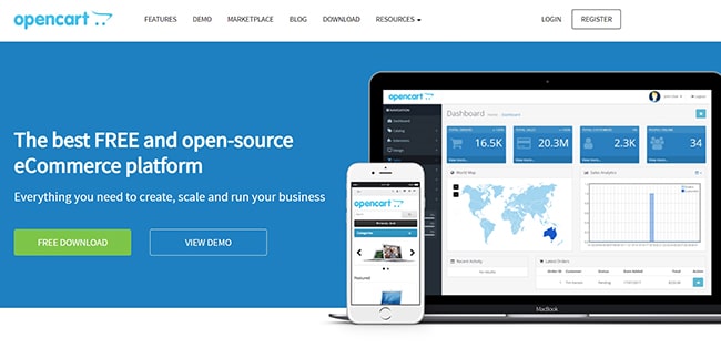 Nền tảng miễn ph&iacute; Opencart